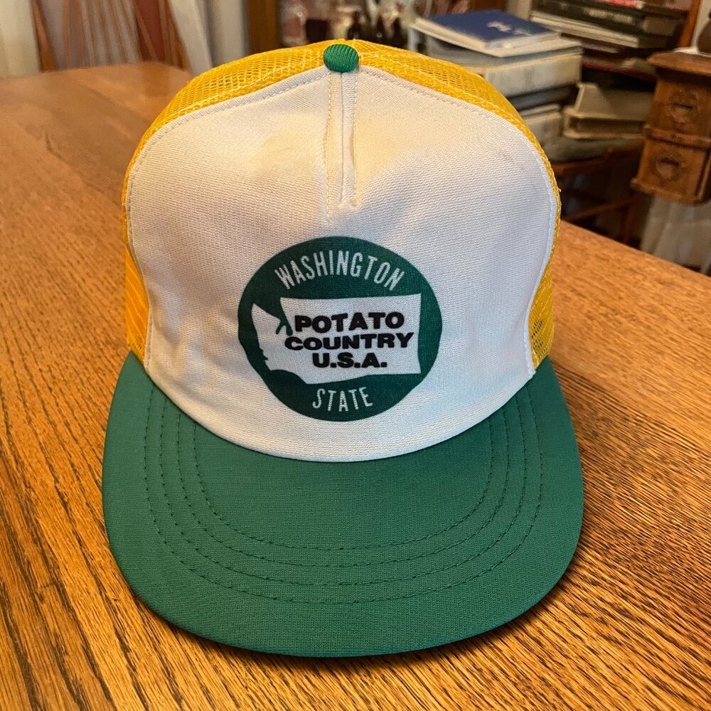 Men's Vintage Washington State Potato Country USA Snapback Trucker Hat Cap - Picture 2 of 13